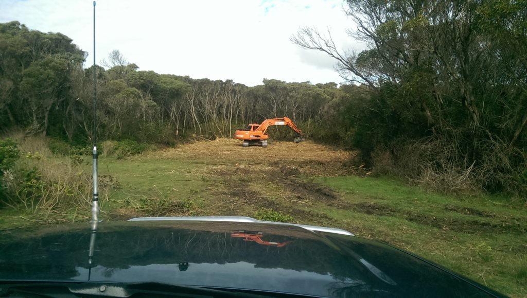 Mulching BEFORE - clearing preparation for new fence.