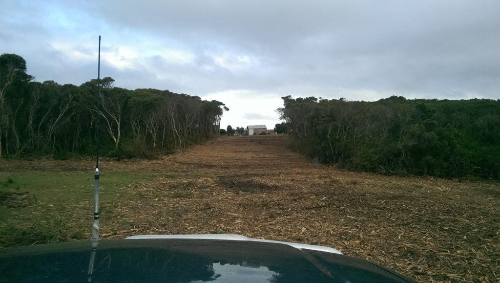 Mulching AFTER - removal of vegetation for new fence.