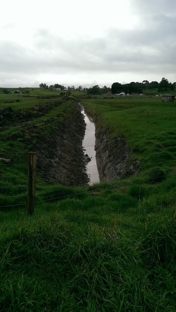 Clean out of farm drain.